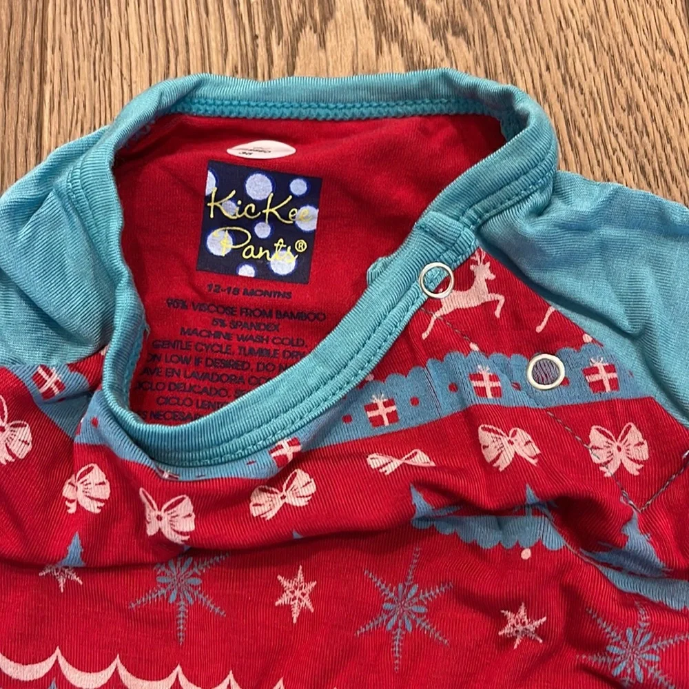 Kickee Pants Long Sleeve Raglan Romper- Nordic Print - Picture 4 of 4